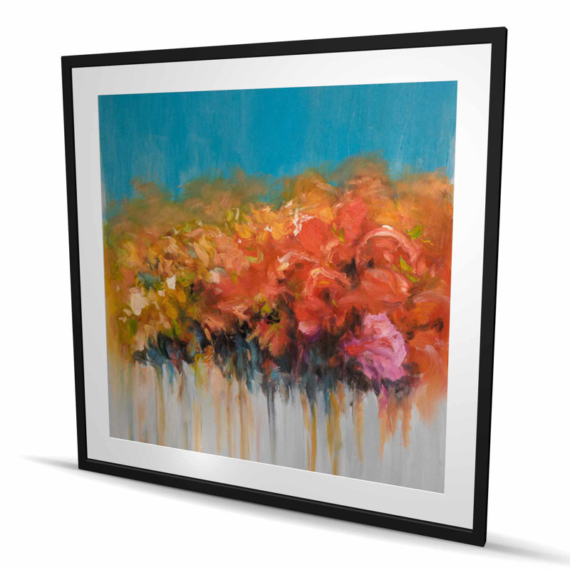 Orange Flowers Bundle - Abstract Framed Print for Home Decor