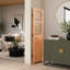 Paravent en bois massif naturel à 4 panneaux pour une décoration intérieure et une intimité polyvalentes, l 55,2 po x H 65 po