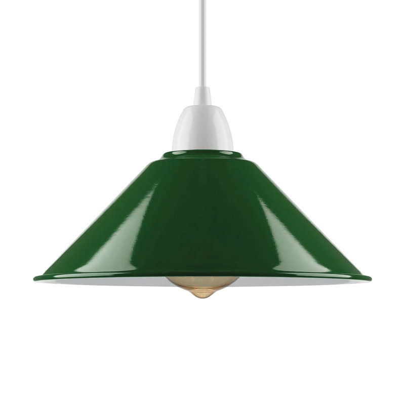 10cm H Metal Cone Lamp Shade, Green