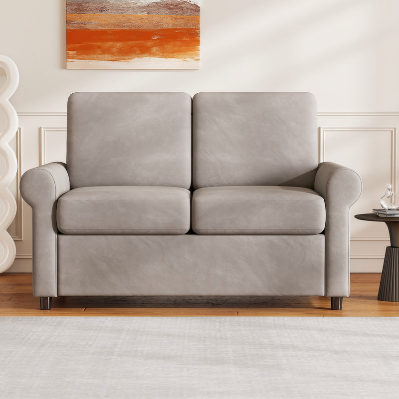 Canapé-lit escamotable avec canapé-lit et matelas simple, Velours gris clair