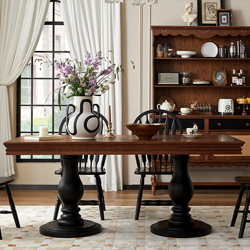Romantic retro solid wood dining table