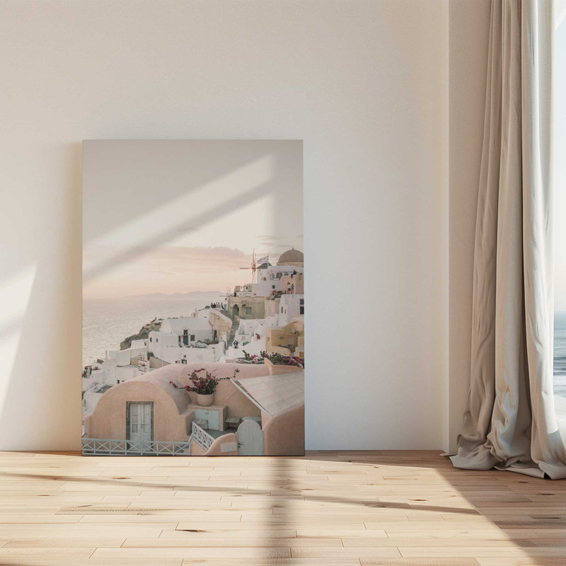 «Sunset Over Santorini», reproduction sur toile, 18" H x 12" W x 1.25" D, Toile tendue