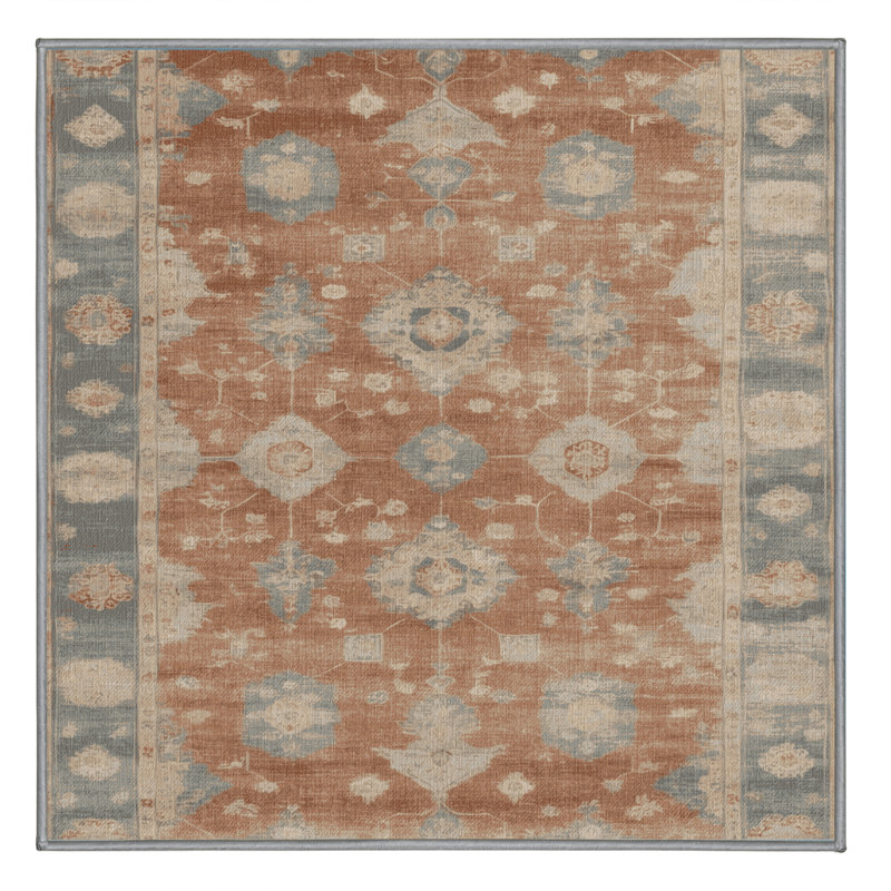 Tapis gris lavable à la machine, Carré 4 pi