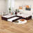 Twin Size 2 Drawers L-shaped Platform Beds with Trundle and Built-in Table-79433331