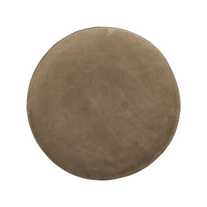 Camino Cylinder Ottoman, Nubuck Olive