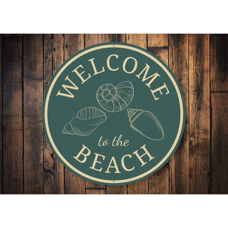 Panneau en aluminium «Beach Shells Welcome», H 12 po x l 12 po x P 0,04 po