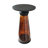 Glass & Marble Accent Table with Tapered Base Modern Side Table for Living Room, Bedroom, Office & Home Decor 20" Brown.