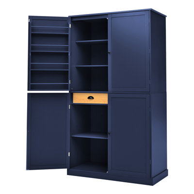 Garde-manger de 40,2 po x 20 po x 71,3 po avec 2 tiroirs, tablettes réglables et 8 portes pour les solutions de rangement