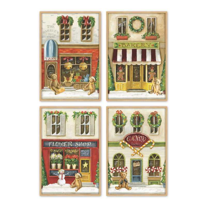 Ensemble de 4 impressions des Fêtes, 24 po x 18 po, Érable américain