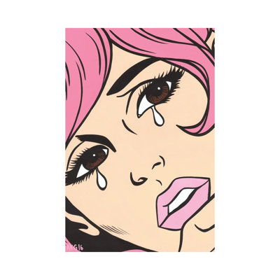 " Pink Crying Comic Girl " by Allyson Gutchell