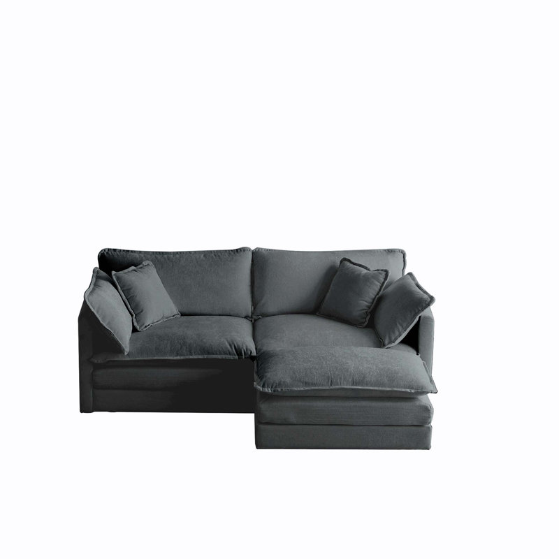 Canapé modulaire polyvalent avec repose-pieds réversible et repose-pieds pour le salon, Gris chenille, 2