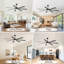 Grand ventilateur de plafond 72 po avec lumière et télécommande, 3 couleurs DEL, moteur à courant continu silencieux à 6 vitesses, pales en contreplaqué