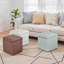 Repose-pieds carré avec rangement, couvercle et repose-pieds en lin-210684740