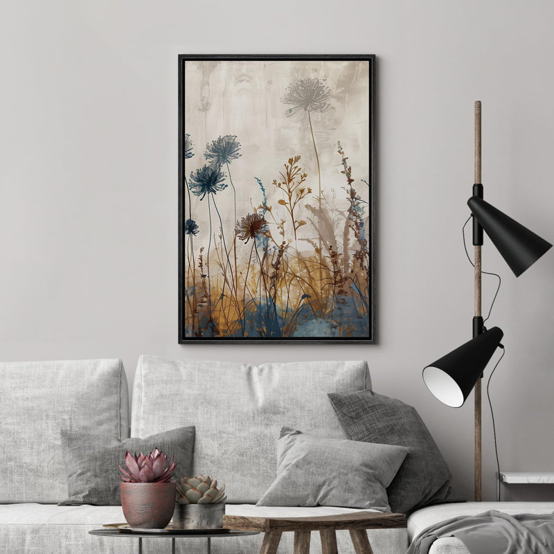 Paysage rustique «Mysterious Veiled Squelon Moody Dark Art Modern Art Work Decor», H 36 po x l 24 po, Cadre flottant noir
