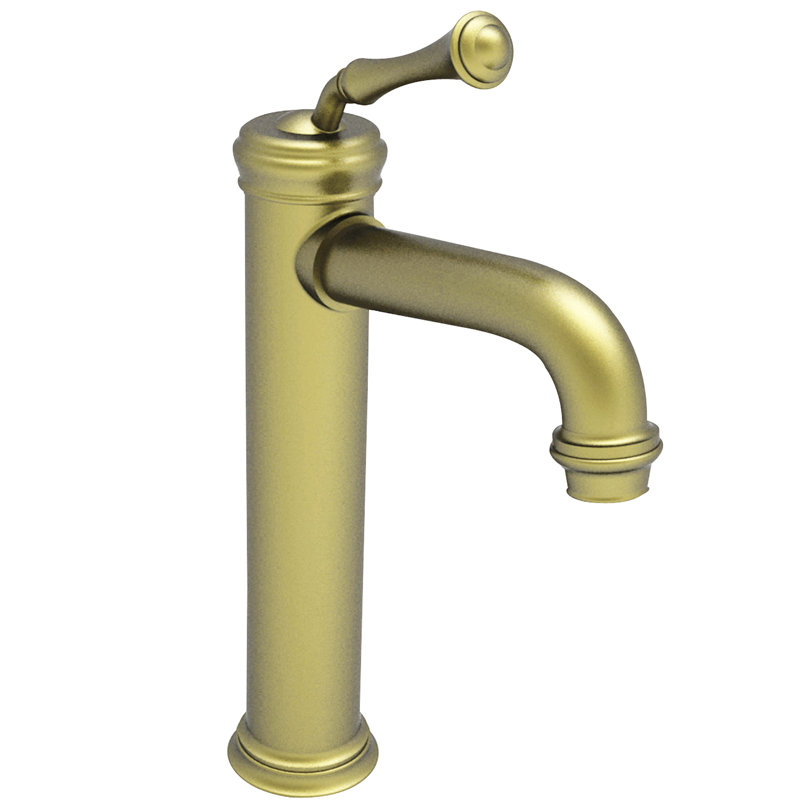 Astor Single Hole Vessel Faucet, Antique Brass