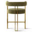 Woburn Set of 2 Upholstered Gold Chenille Solid Back Counter Stool-813395250