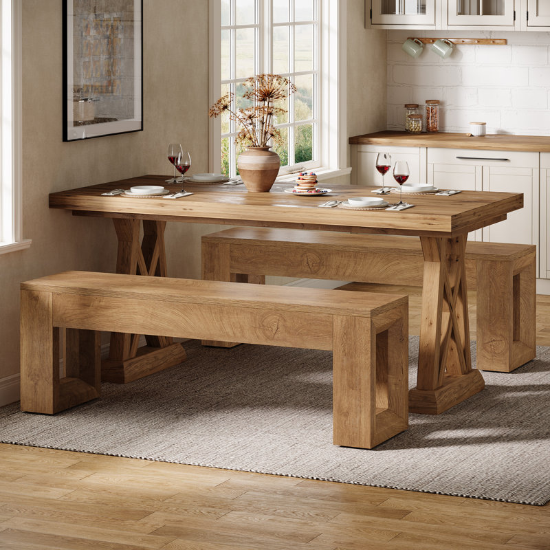 47-Inch Dining Bench, Indoor Bench Seat for Dining Room, Entryway, Bedroom