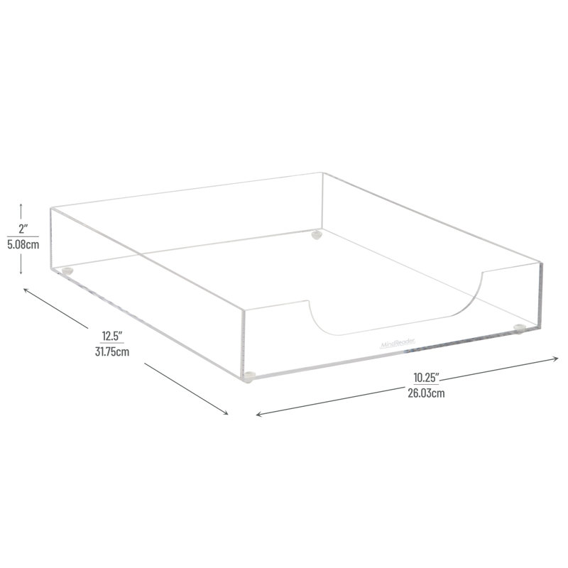 Organiseur de bureau Mind Reader, rangement pour documents, style moderne, en acrylique transparent.