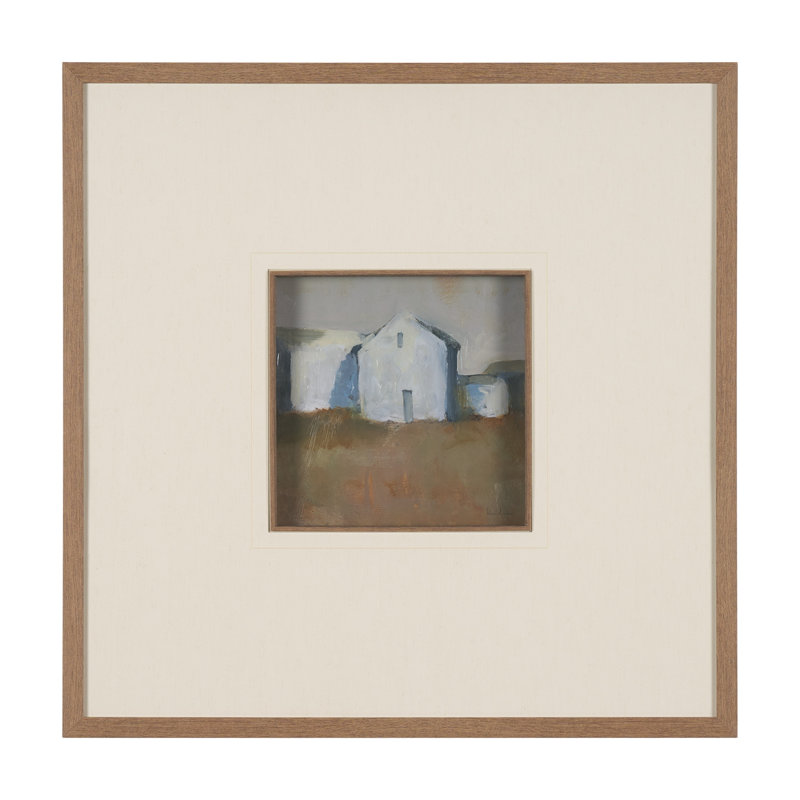 «View By Studio», reproduction d'art encadrée à la main matte sous verre, H 31,5 po x l 31,5 po, Vue structurée I, Beige