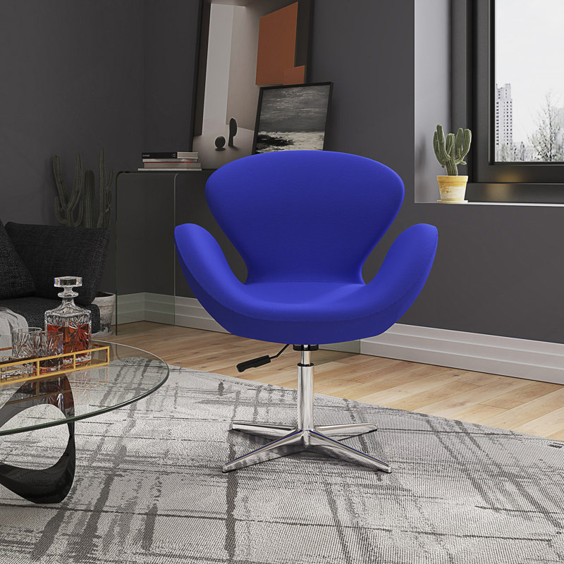 Fauteuil ballon rembourré en métal Raspberry Modern, Bleu