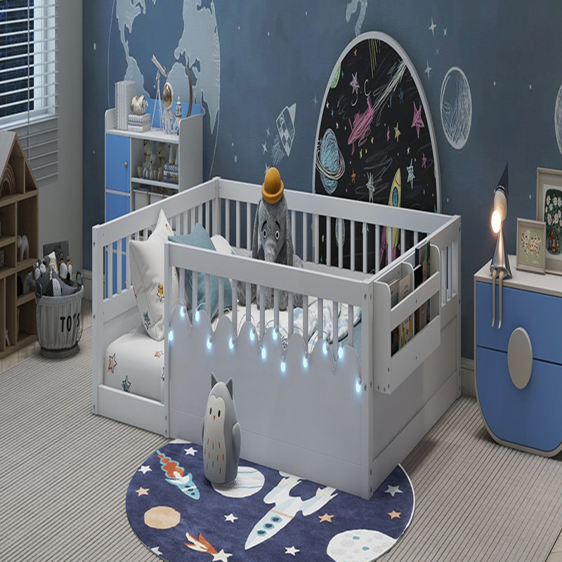 Structure de lit Montessori, Lit double, Blanc
