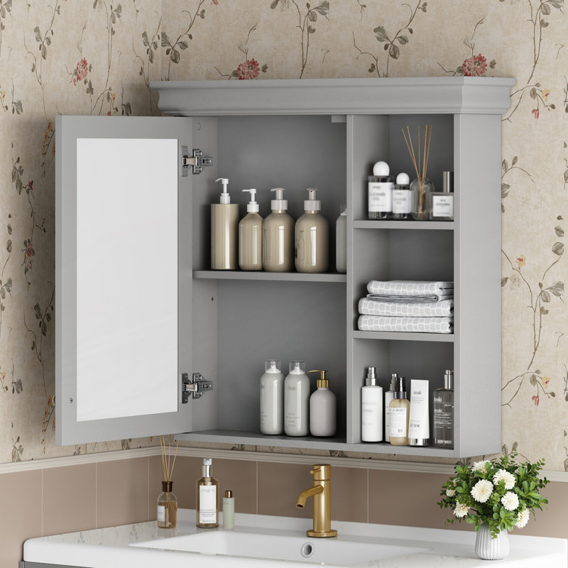 Armoire à pharmacie de salle de bain avec miroir, armoire à miroir murale avec rangement