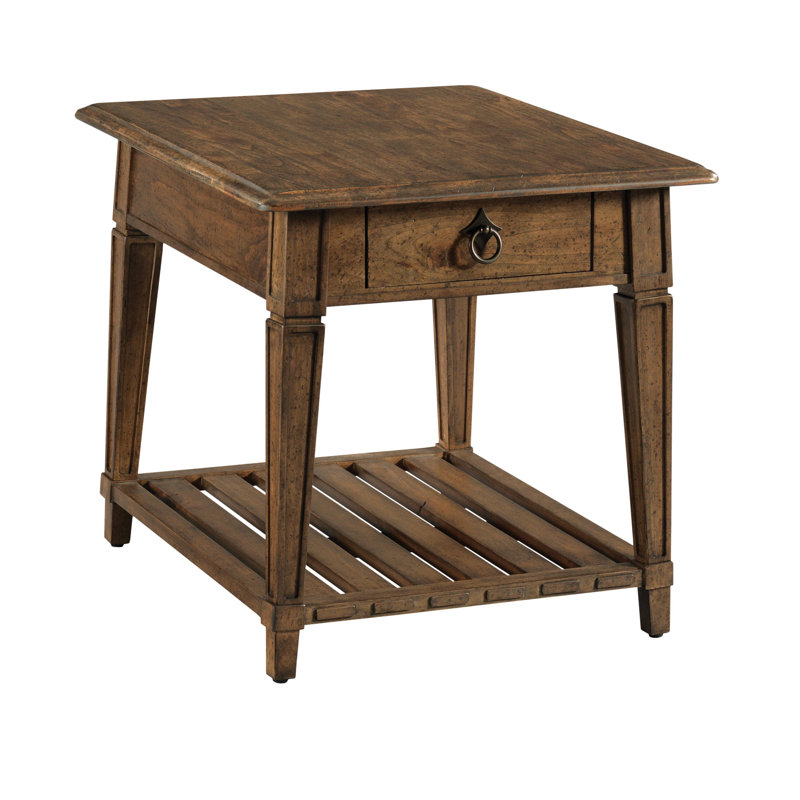Stephenia Solid Wood End Table with Storage