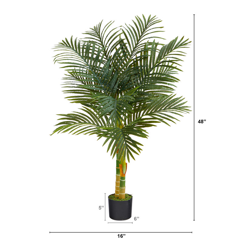 Palmier artificiel dans un pot, H 48 po x l 16 po x p 16 po