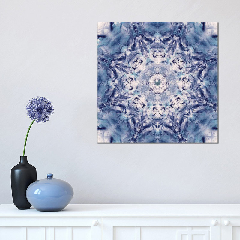 Indigo Gem Kaleidoscope I 1 Piece Wrapped Canvas Wall Art, 45.72 cm H x 45.72 cm W x 3.175 cm D