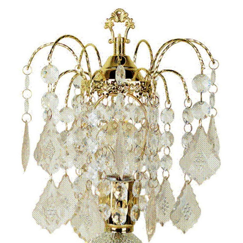 Lampe de table haute 15 po avec finition dorée, décor en verre