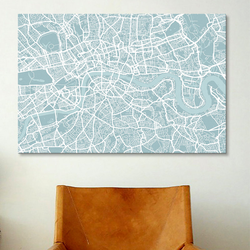 « london map » par michael thompsett, impression sur toile, H 18 po x l 26 po x P 1,5 po, Toile tendue, Pas de tapis