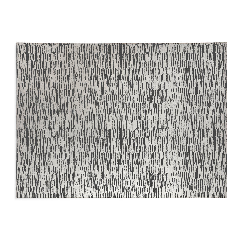 Tapis de cuisine Strands, Rectangle 5 pi x 7 pi, Ivoire/gris anthracite