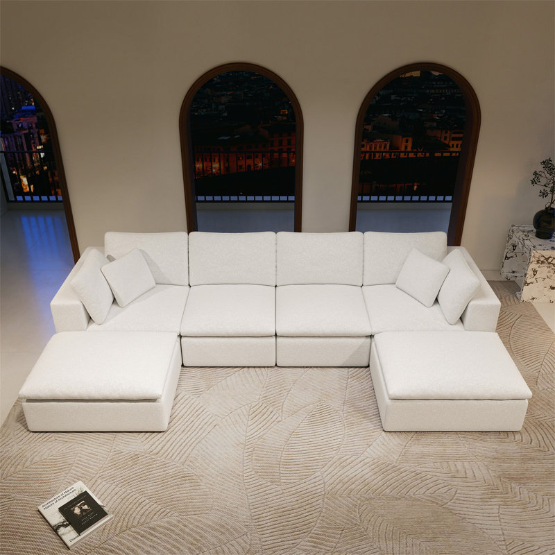 Canapé modulaire 137,8 * 68,9 po, Blanc