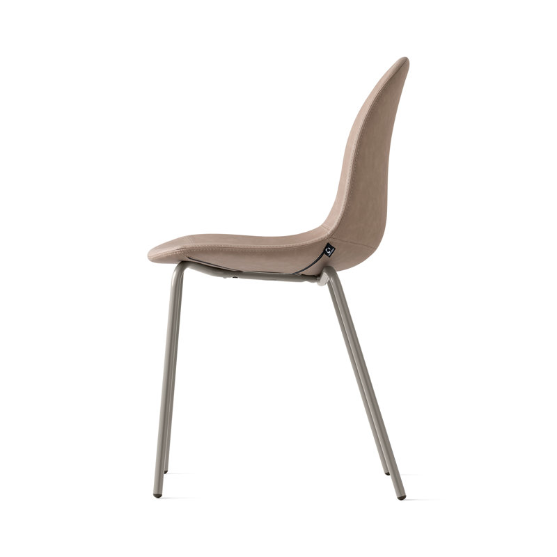 Academy Upholstered Armless Chair with Metal Frame, Matte Taupe
