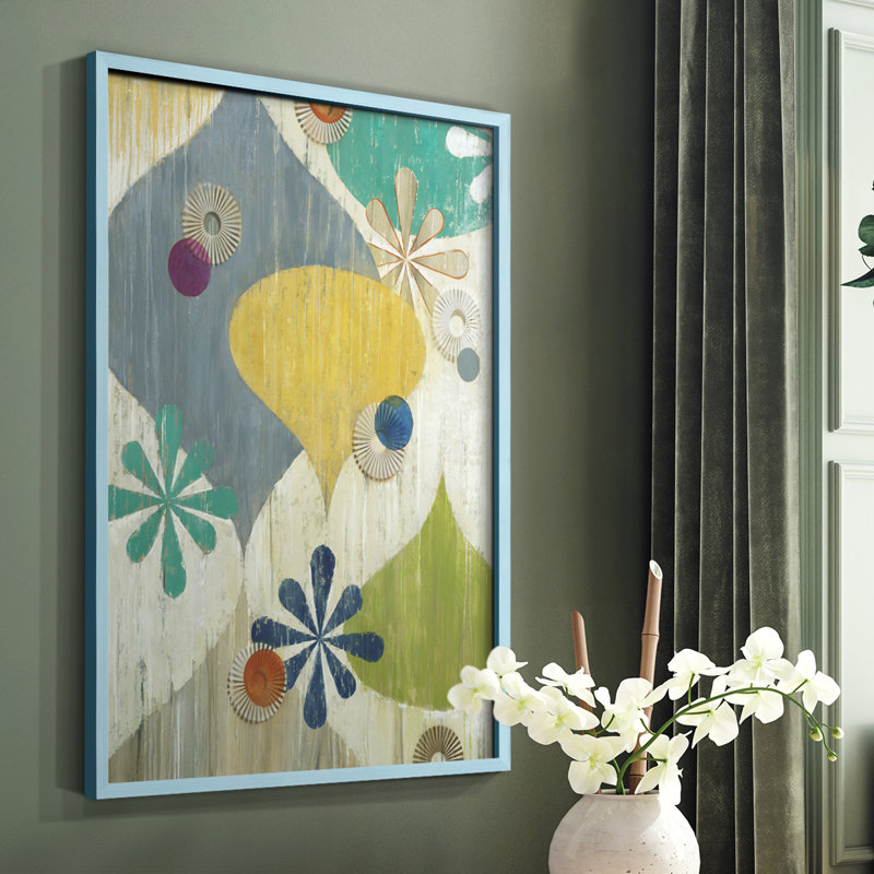 Asterisk Framed Print - Solid Wood, Blue, 10" H x 8" W