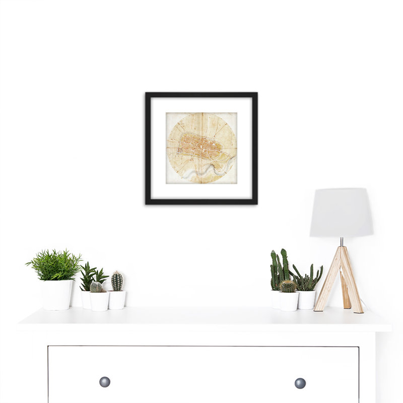 Plan Of Imola by Leonardo Da Vinci - Single Picture Frame Painting