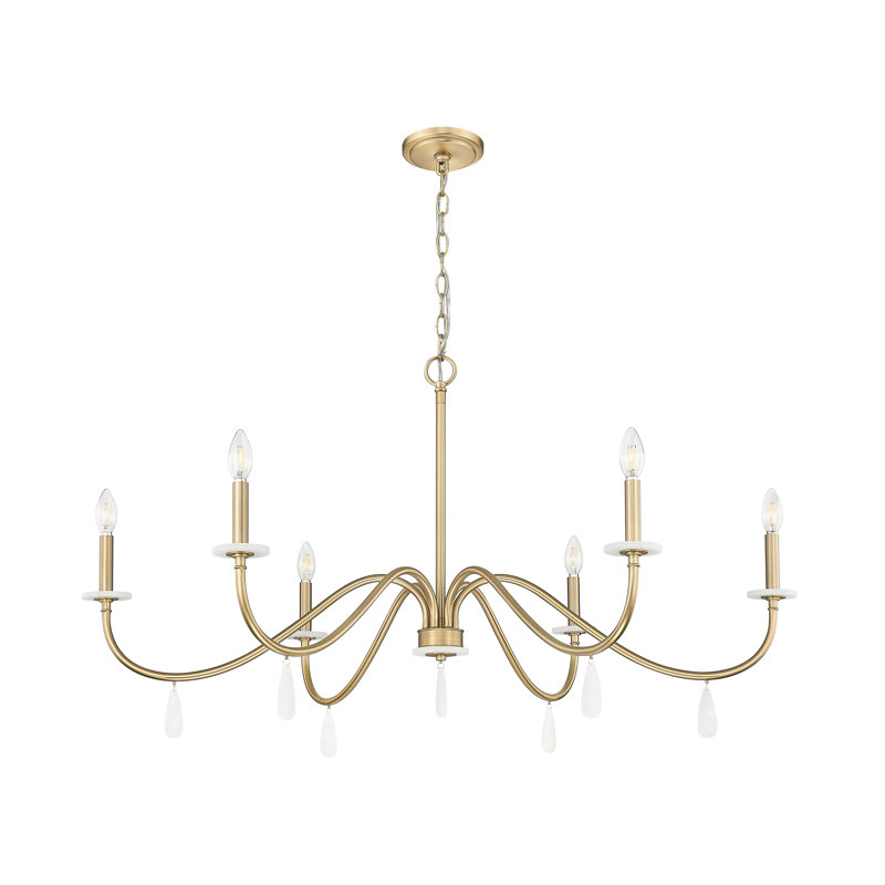 Lustre 6 lumières Paquette Mordern, Mordern Gold