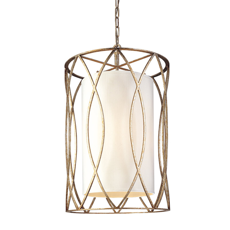 Sausalito 35" Silver Gold Metal Lantern Pendant