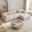 Canapé d'angle modulaire capitonné de 111,3 po, canapé nuage en forme de L avec tissu bouclé effet peluche et coussins, canapé à compression sans armature, blanc-472647285