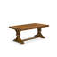L'ensemble de table de salle à manger 9 pièces comprend une table de salle à manger et 8 chaises de cuisine en similicuir beige avec dossier haut - finition noyer antique-639792916-639793132-639793130
