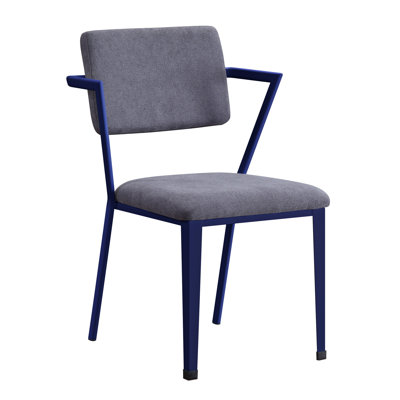 Cargo Gray Fabric Office Chair In Blue Enhanced Finish Style, High Back, Stationary Seat, Padded Cushion, Metal Leg & Frame, No Storage Come Across Over There Upholstery, Run Into Here