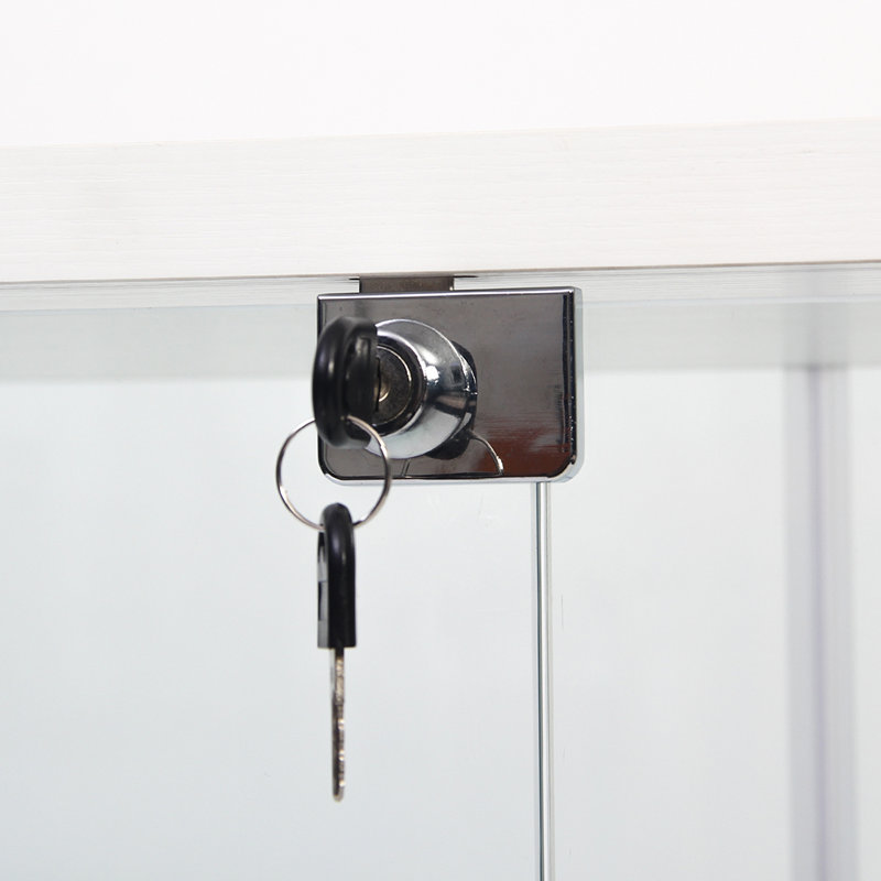 Vitrine à 2 portes en verre avec 3 tablettes et pieds de support réglables pour le bureau commercial