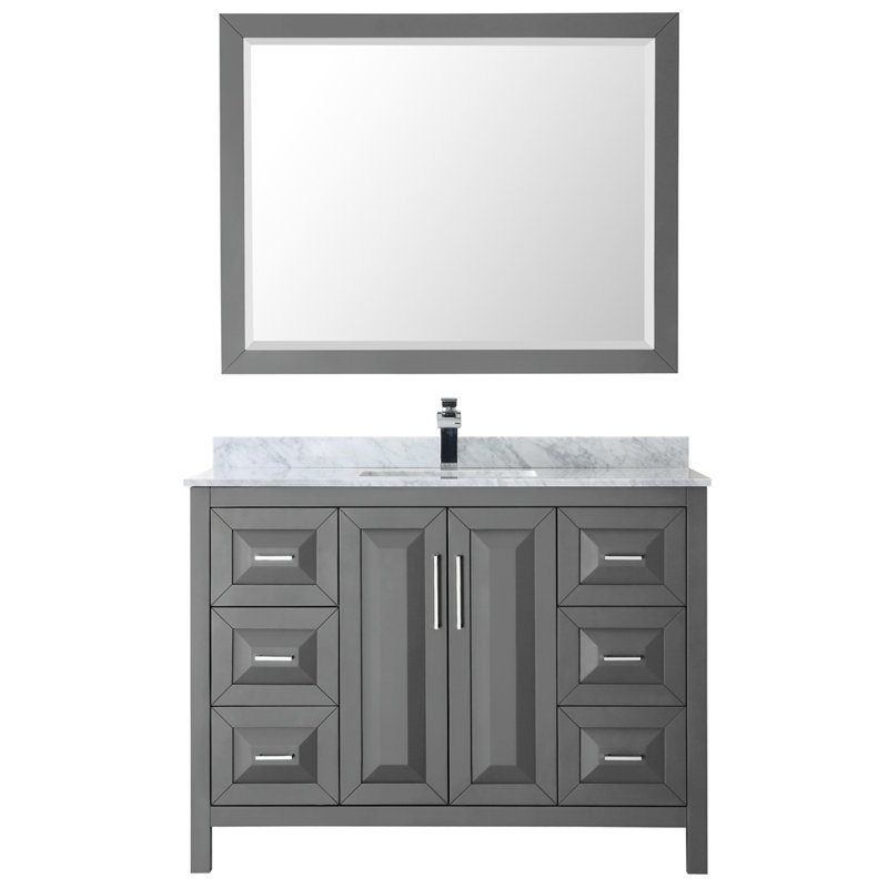 Daria 48'' W Single Vanity, Dark Gray, Polished Chrome