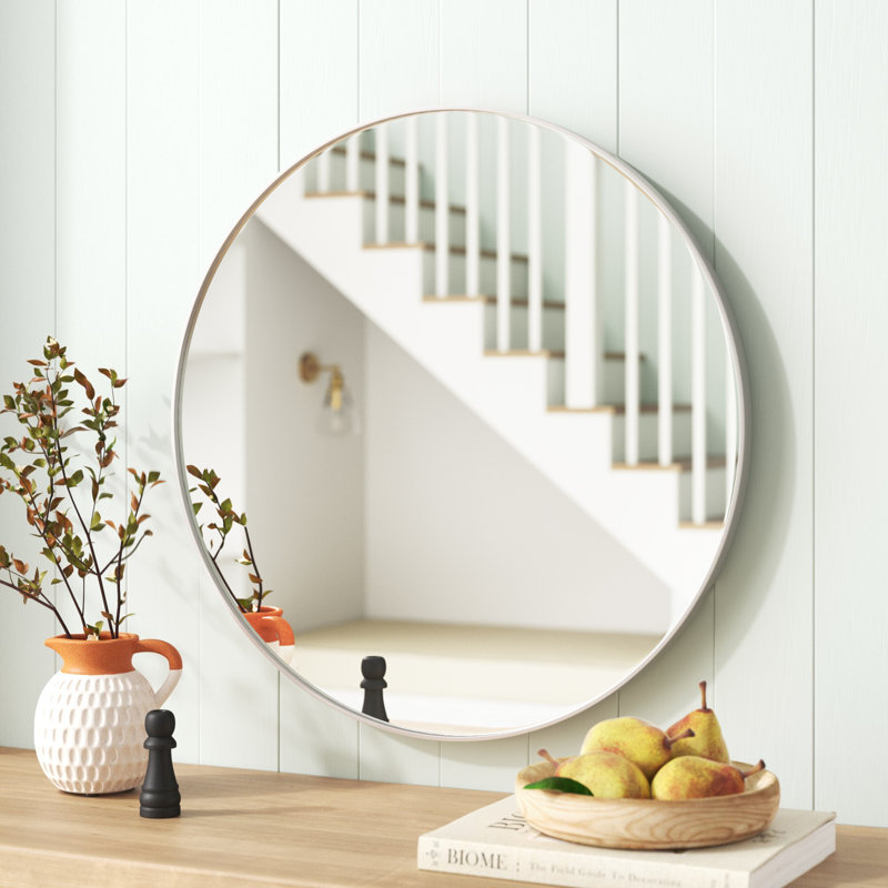 Iker Metal Flat Mirror, 27.5" x 27.5", Silver