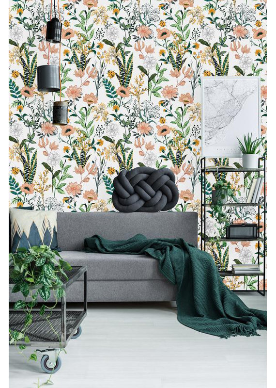 Rouleau de papier peint adhésif à motif floral l 8,33 pi x l 25 po Mapleview