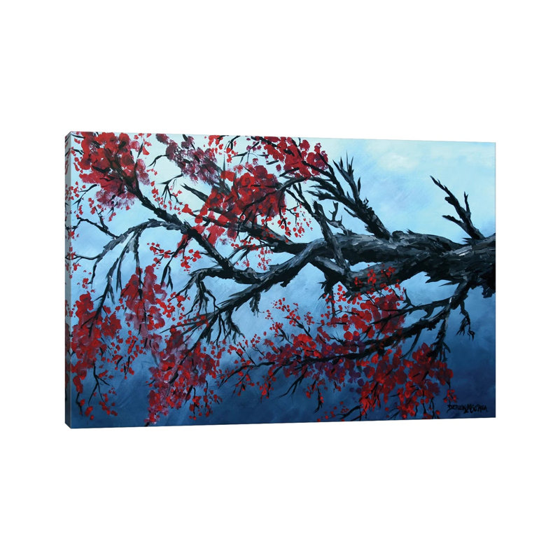 Japanese Cherry Blossom Flowers by Derek McCrea - Wrapped Canvas Painting, 20.32 cm H x 30.48 cm W