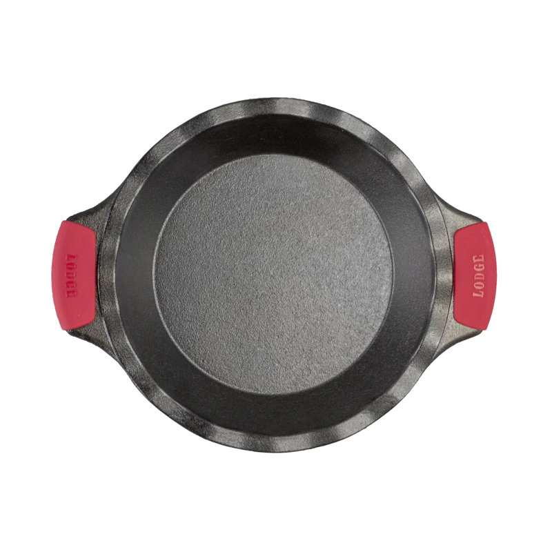 9" Cast Iron Pie Pan W/Silicone Grips