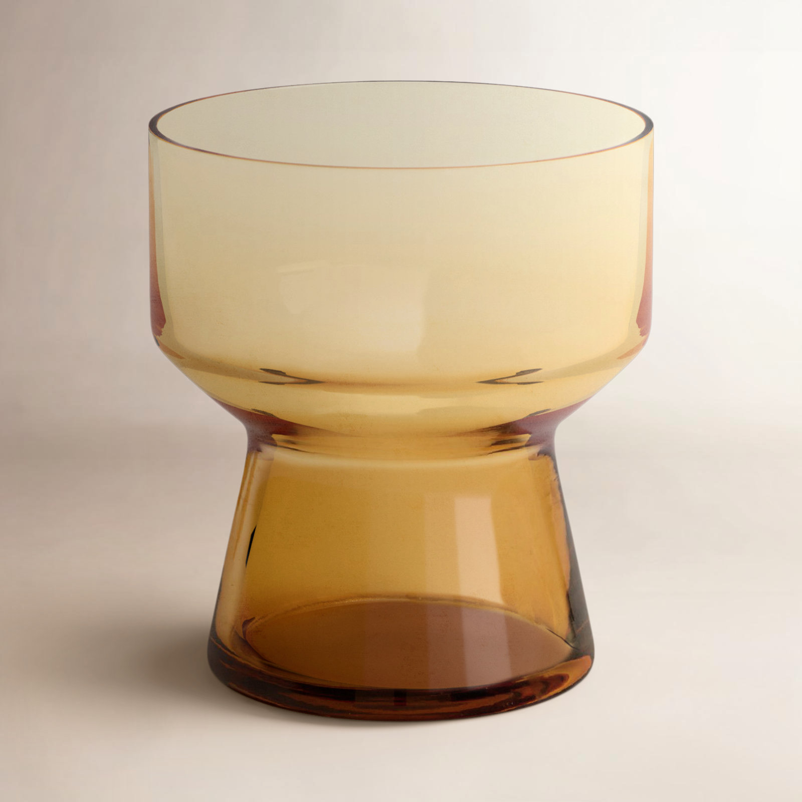 Clear Glass Table Vase, 6.75" H x 6" W x 6" D