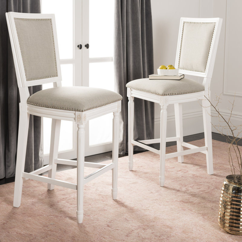 Counter & Bar Stool, Light Gray/ Cream Frame, Bar Stool (30" Seat Height)