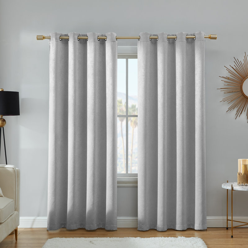 Room Darkening Curtain Pair, Light Gray, 38" W x 63" L
